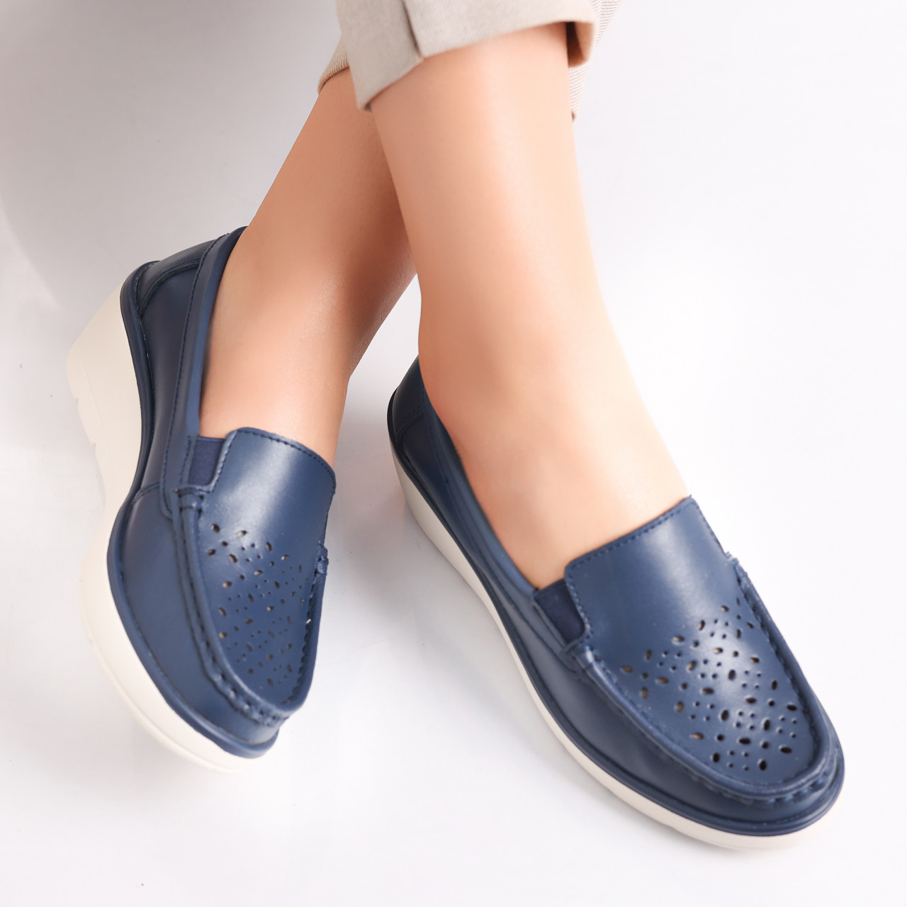 Pantofi dama casual Bleumarin din Piele Naturala Avril - poza 5