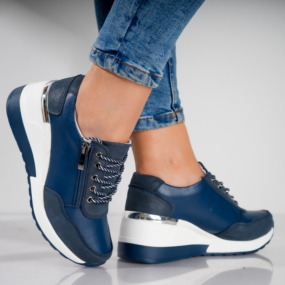 Pantofi dama casual Bleumarin din Piele Naturala Bilon - poza 5