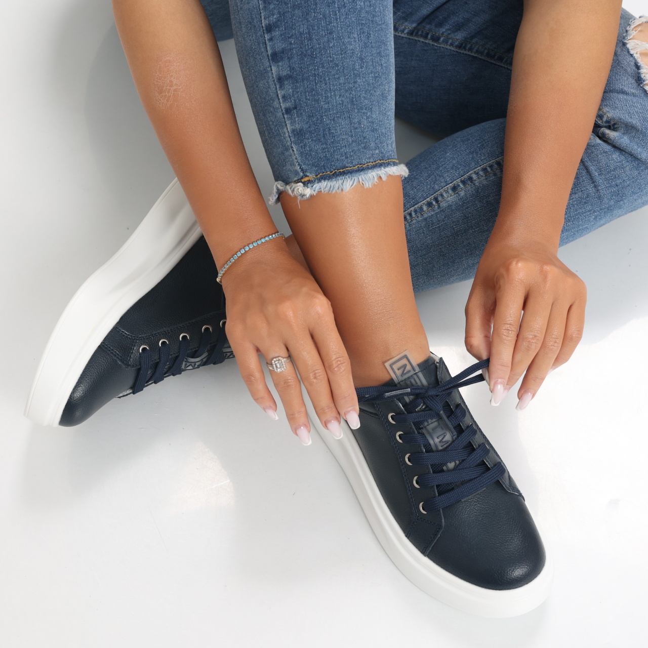 Pantofi dama casual Bleumarin din Piele Naturala Evoya - poza 5