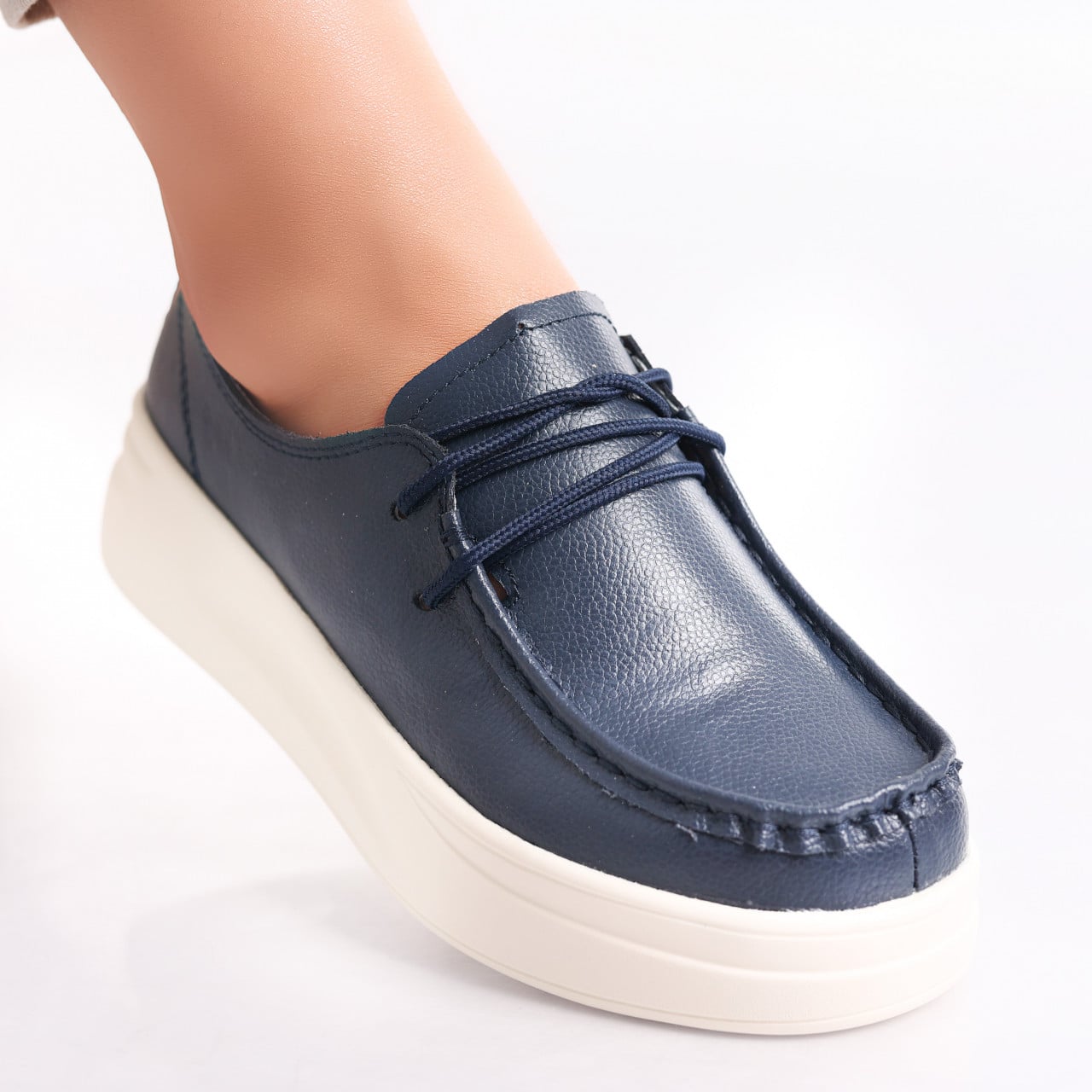 Pantofi dama casual Bleumarin din Piele Naturala Jaile - poza 1