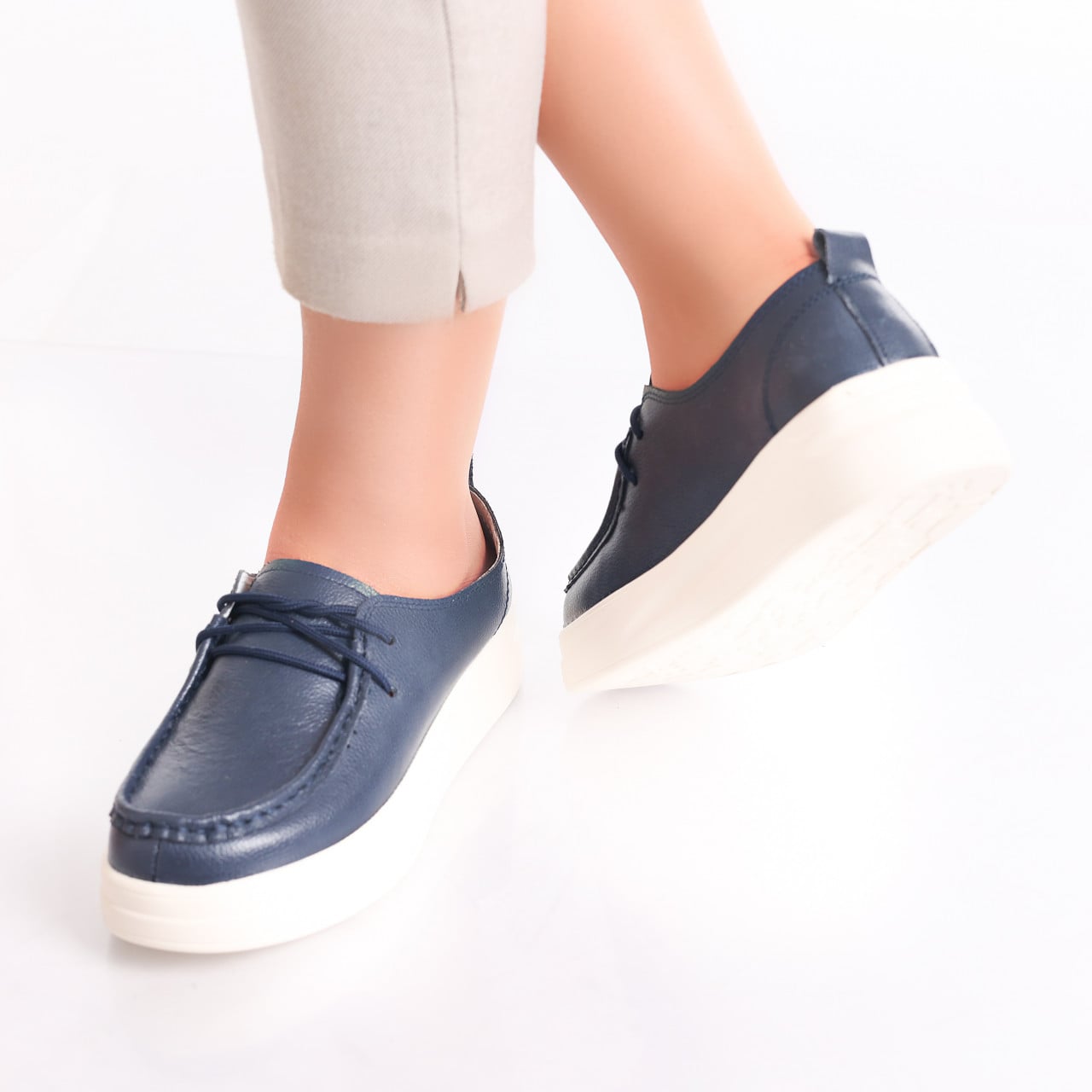 Pantofi dama casual Bleumarin din Piele Naturala Jaile - poza 4