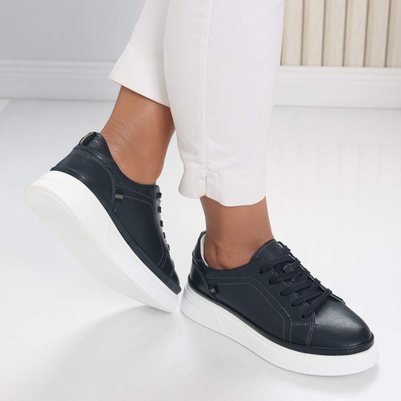 Pantofi dama casual Bleumarin din Piele Naturala Novea - poza 5