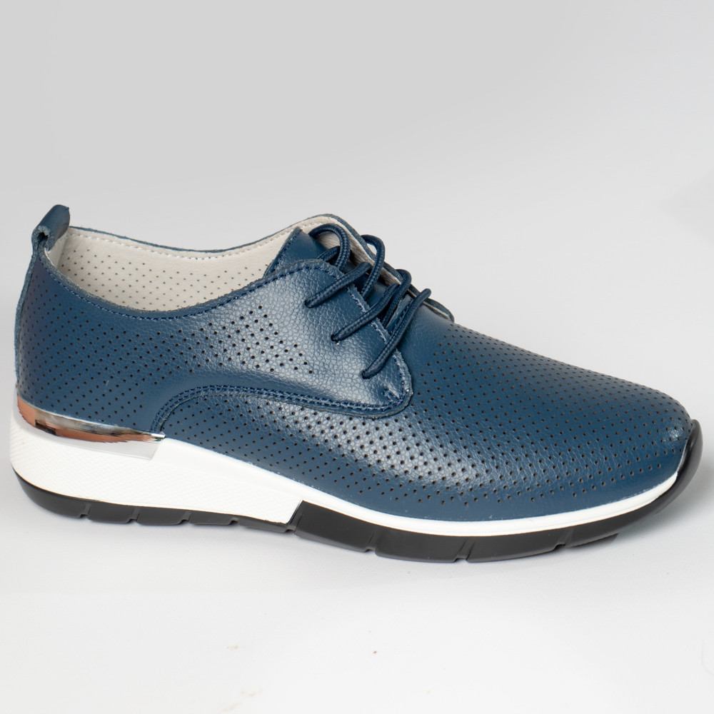 Pantofi dama casual bleumarin piele naturala lamita - poza 4