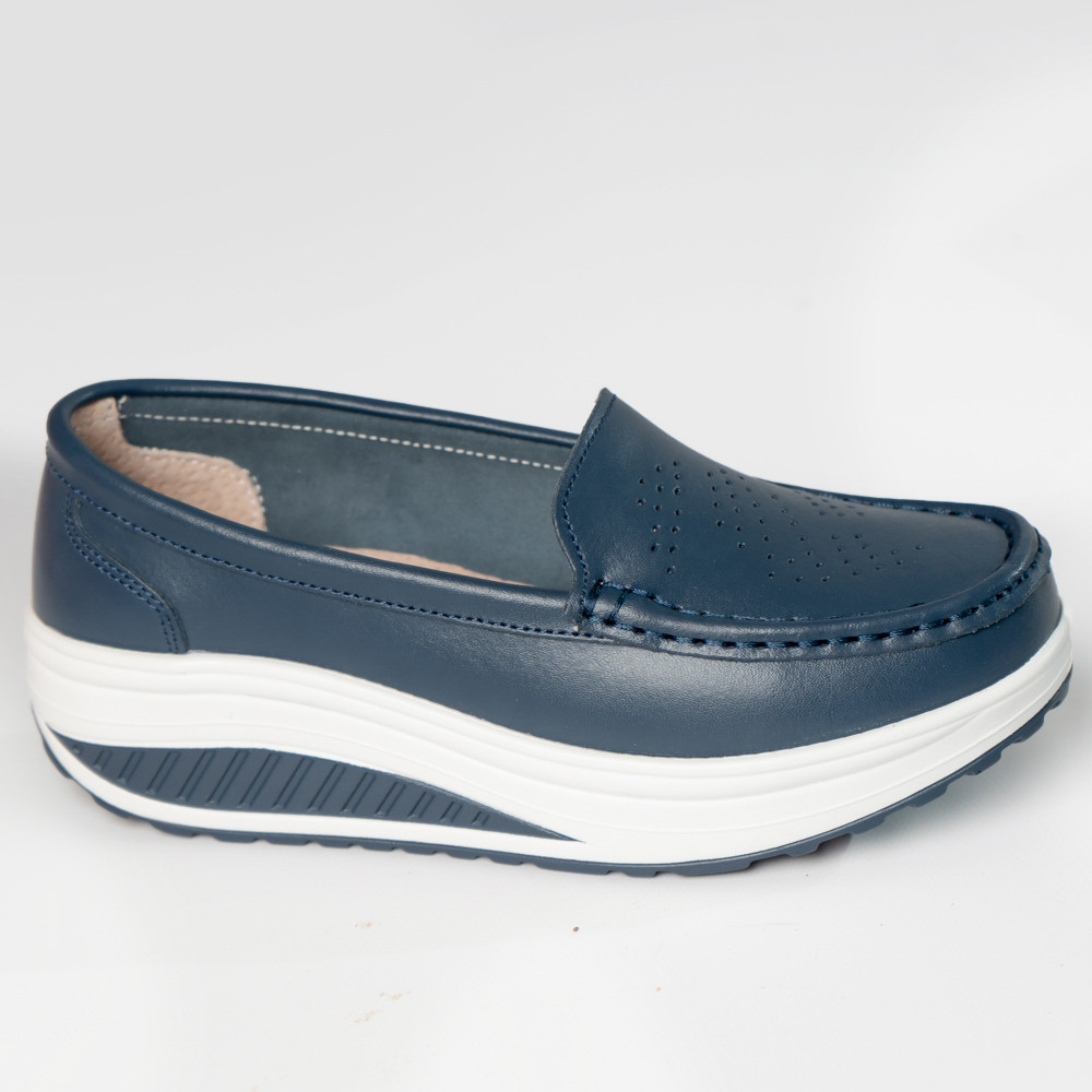 Pantofi dama casual bleumarin piele naturala nancy - poza 4