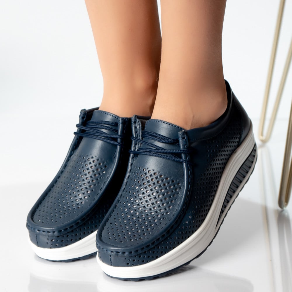Pantofi dama casual bleumarin piele naturala samra - poza 2