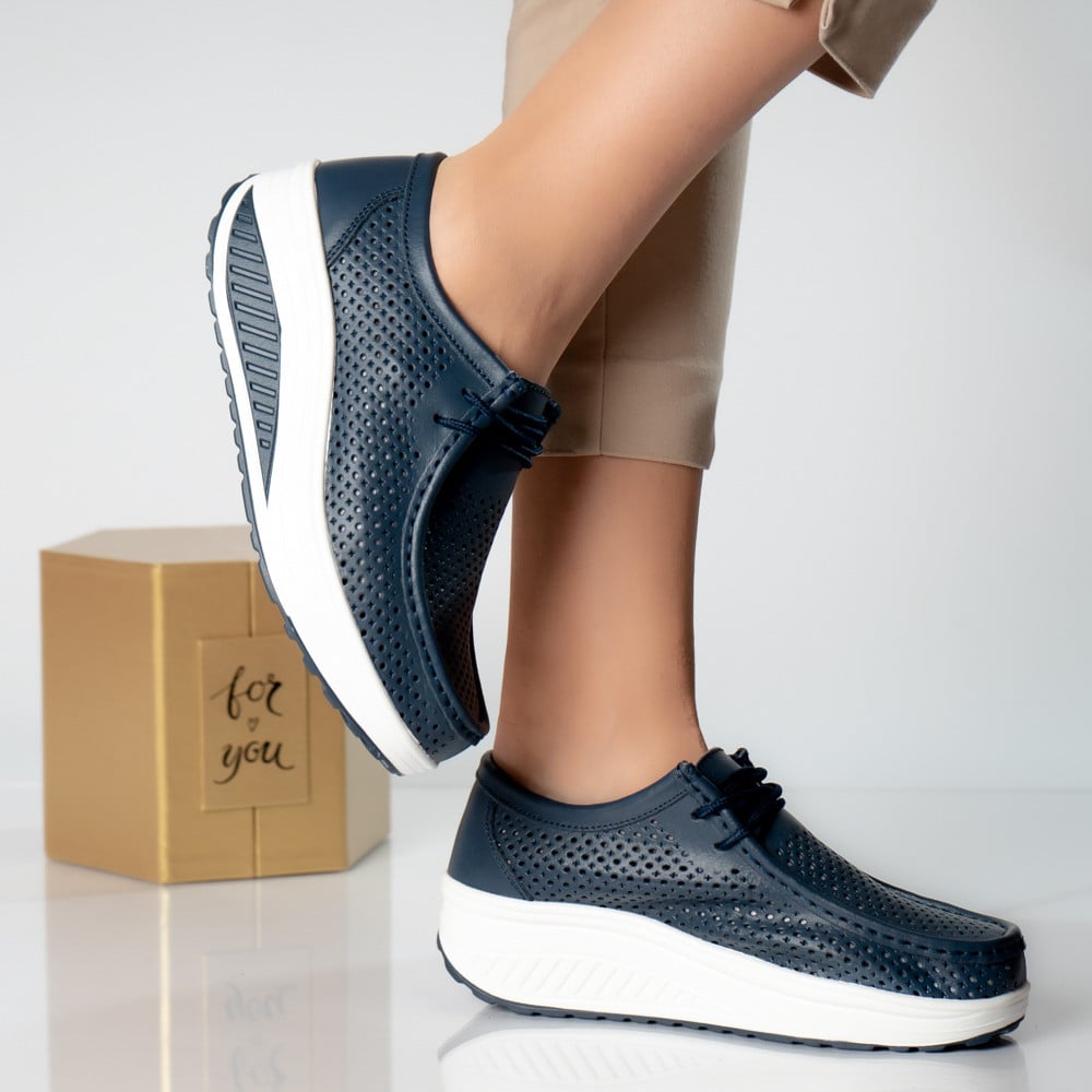Pantofi dama casual bleumarin piele naturala samra - poza 4