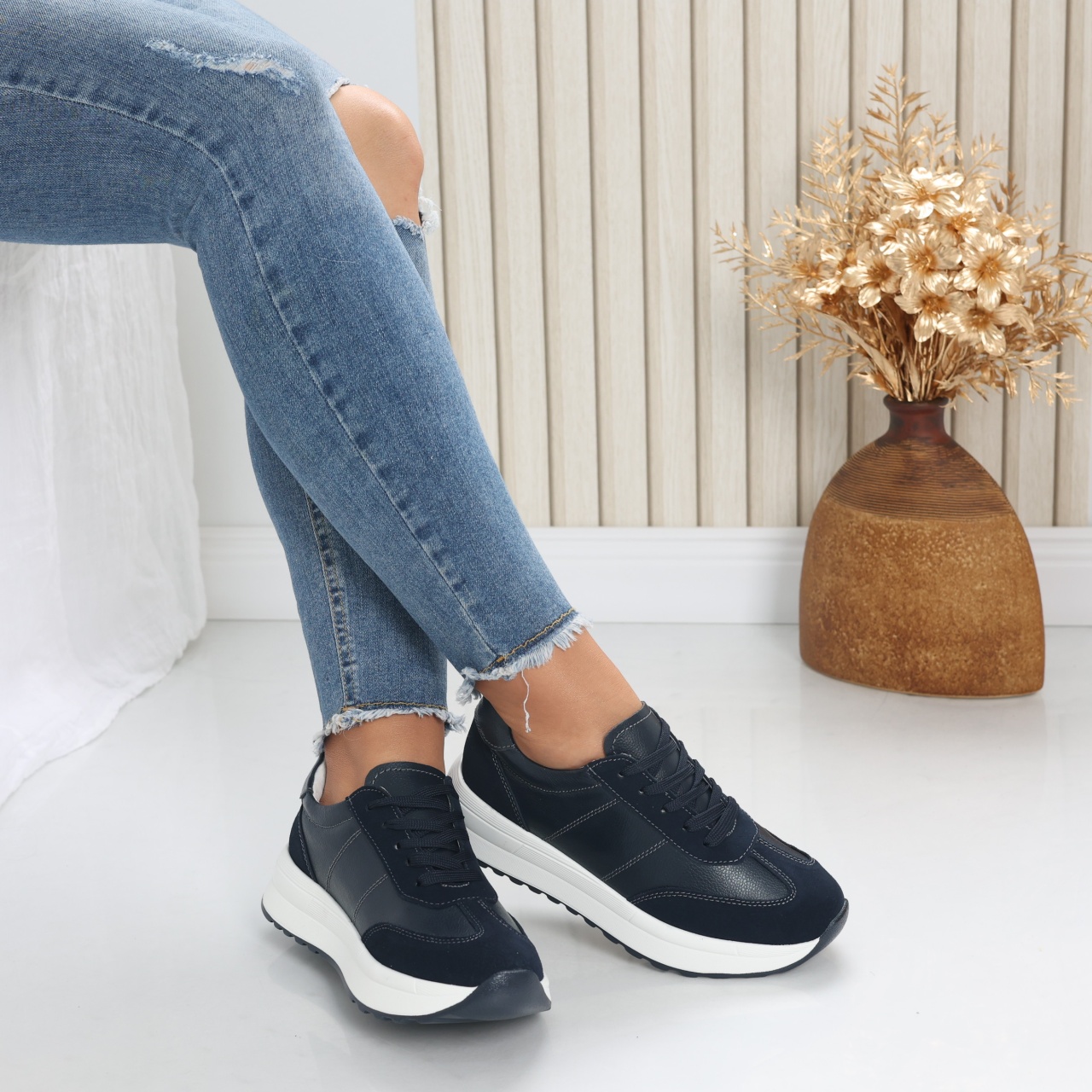 Pantofi dama casual Bluemarin din Piele Naturala Bella - poza 1