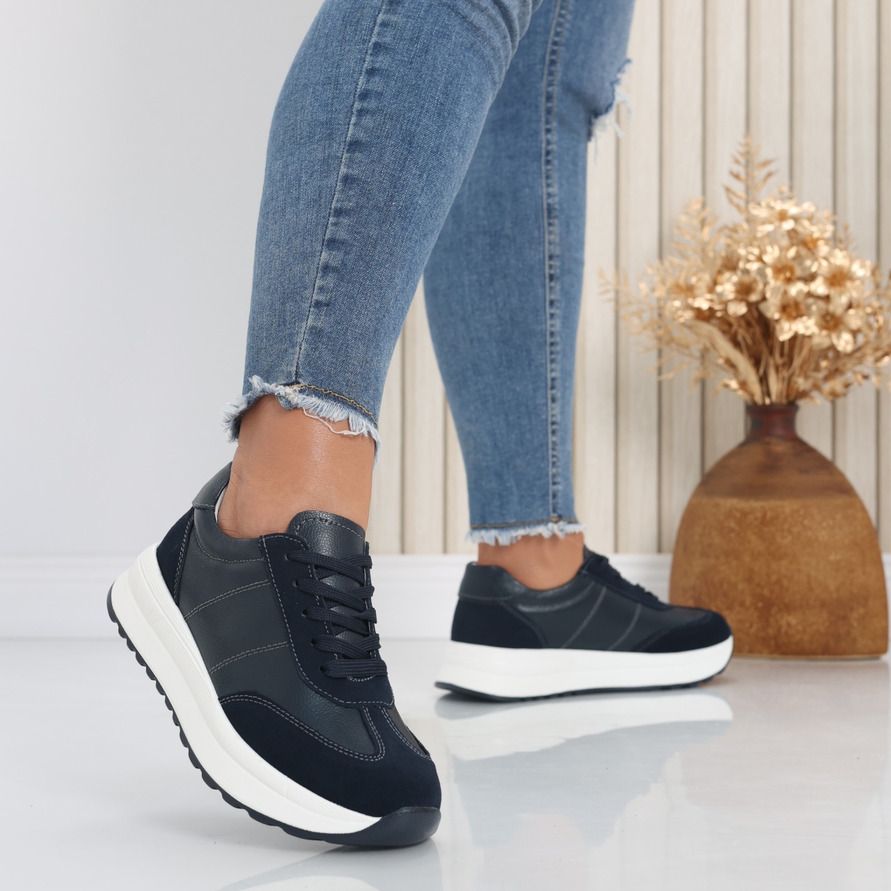 Pantofi dama casual Bluemarin din Piele Naturala Bella - poza 2