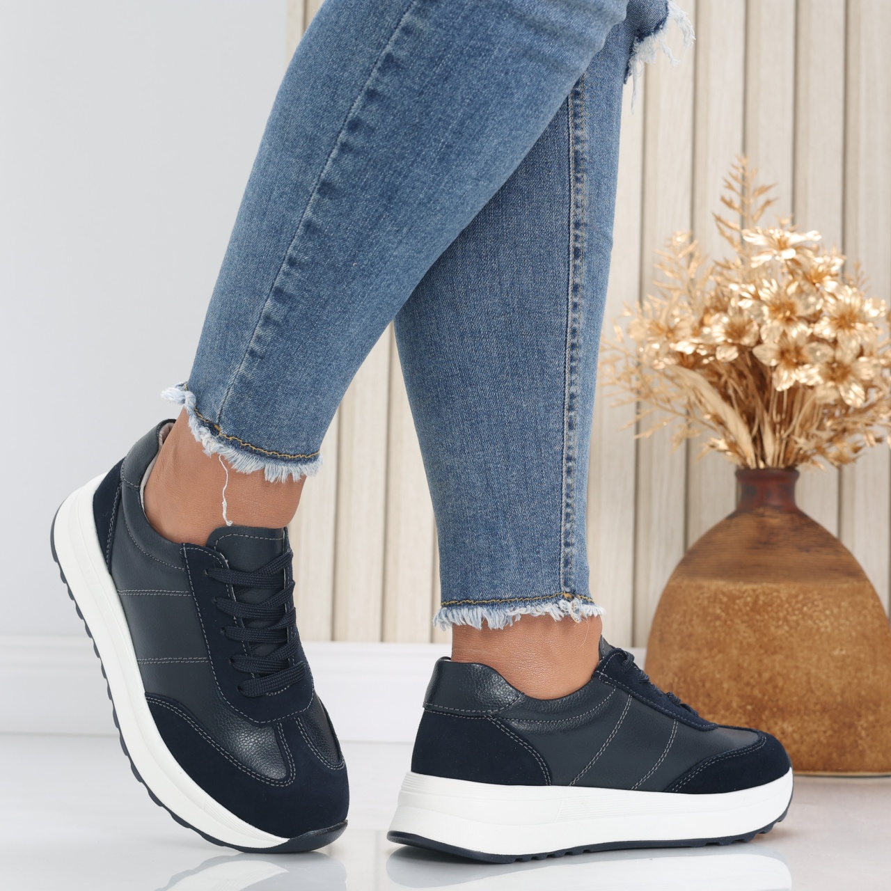 Pantofi dama casual Bluemarin din Piele Naturala Bella - poza 3