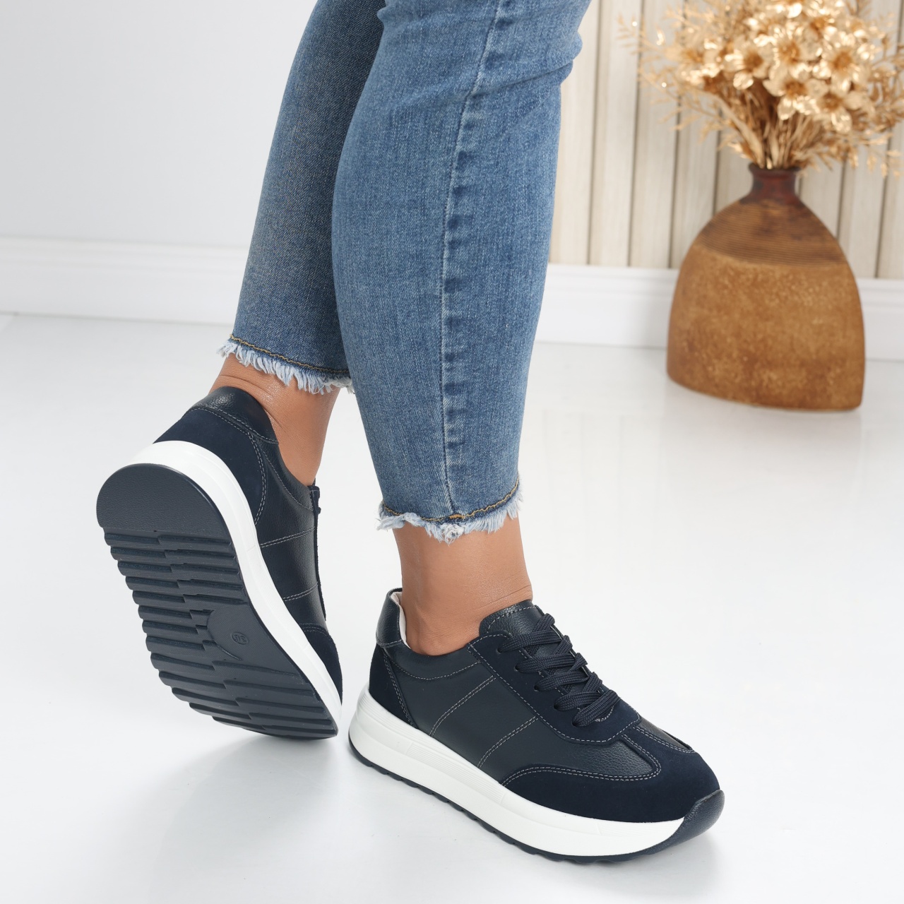 Pantofi dama casual Bluemarin din Piele Naturala Bella - poza 4