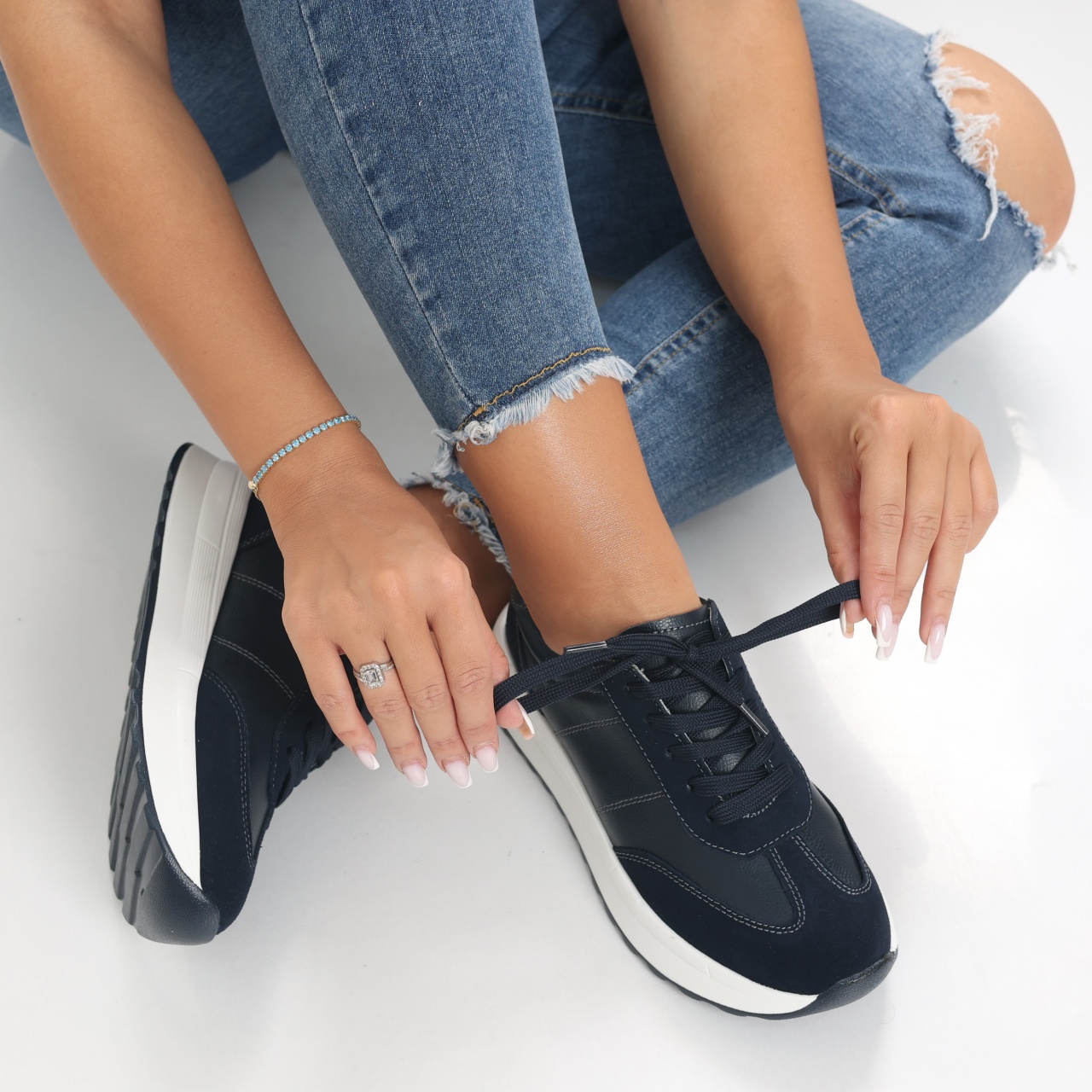 Pantofi dama casual Bluemarin din Piele Naturala Bella - poza 5