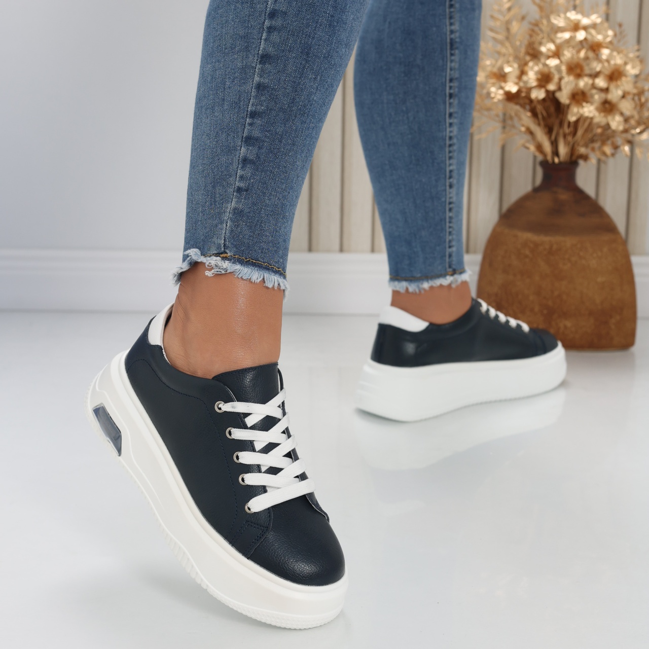 Pantofi dama casual Bluemarin din Piele Naturala Issa - poza 3