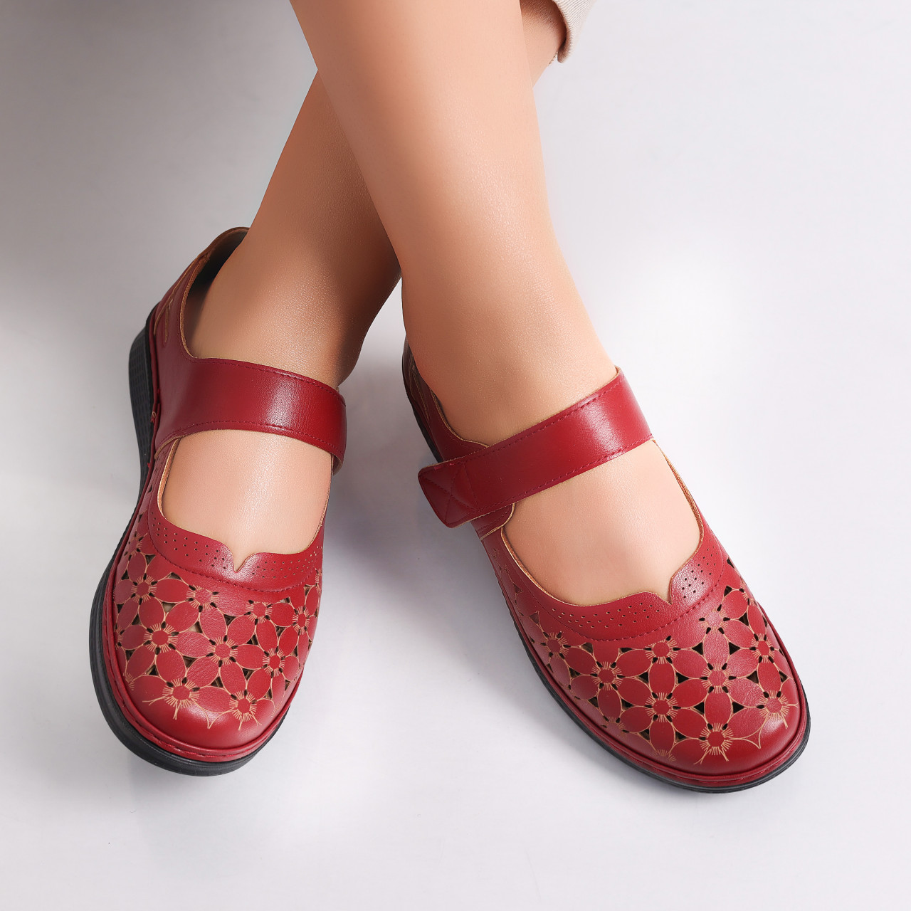 Pantofi dama casual Bordo din Piele Ecologica Agali - poza 5