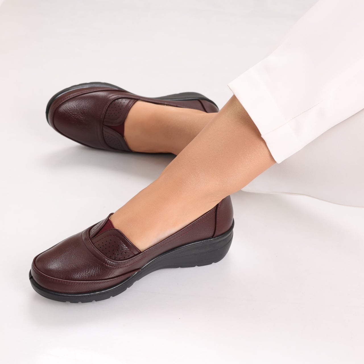 Pantofi dama casual Bordo din Piele Ecologica Watina - poza 1
