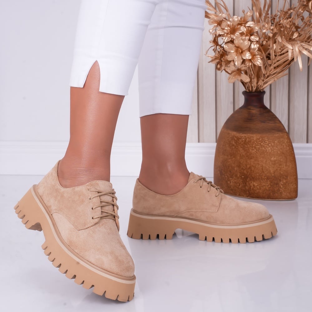 Pantofi dama casual Camel din Piele Ecologica Beny - poza 3
