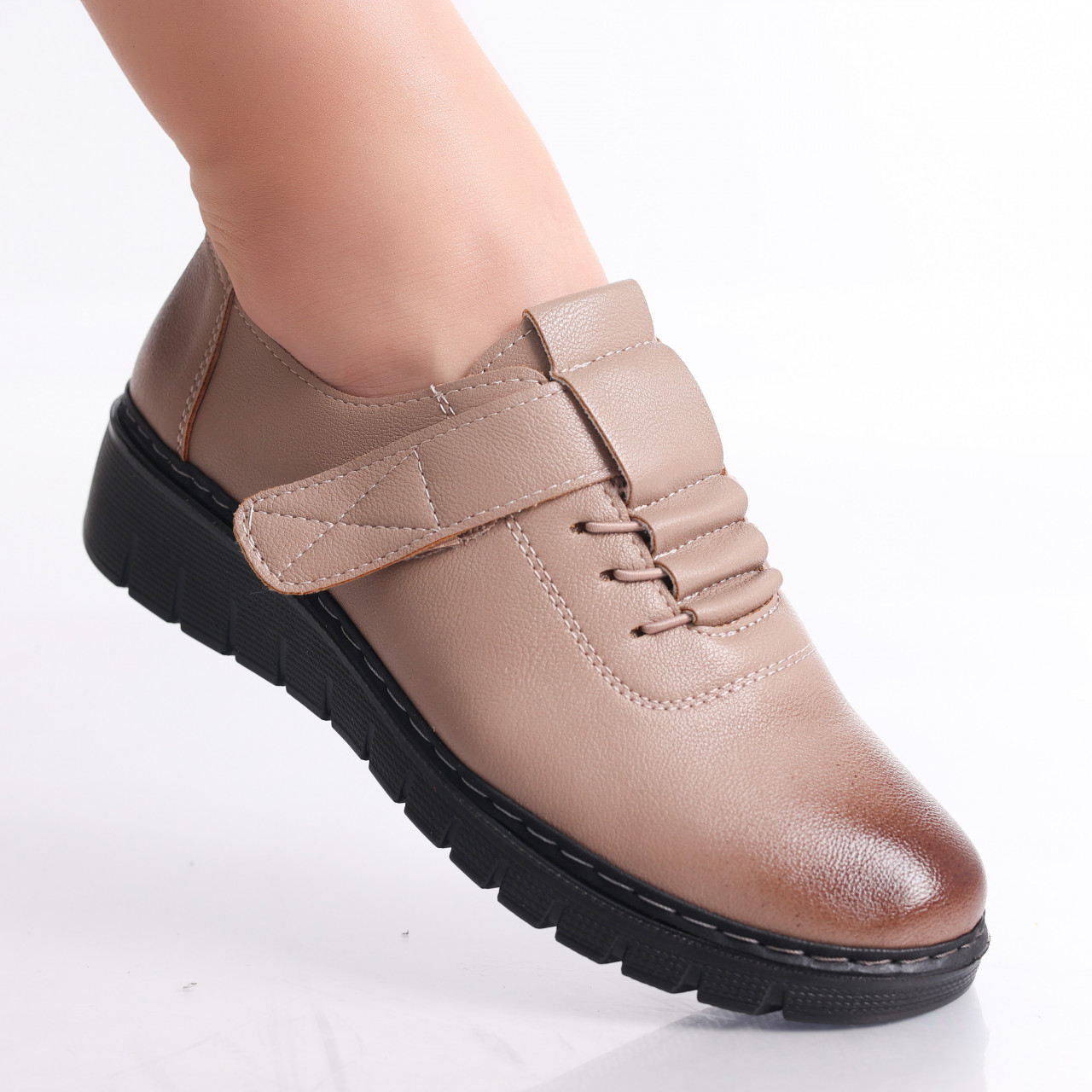 Pantofi dama casual Camel din Piele Ecologica Magaly - poza 1