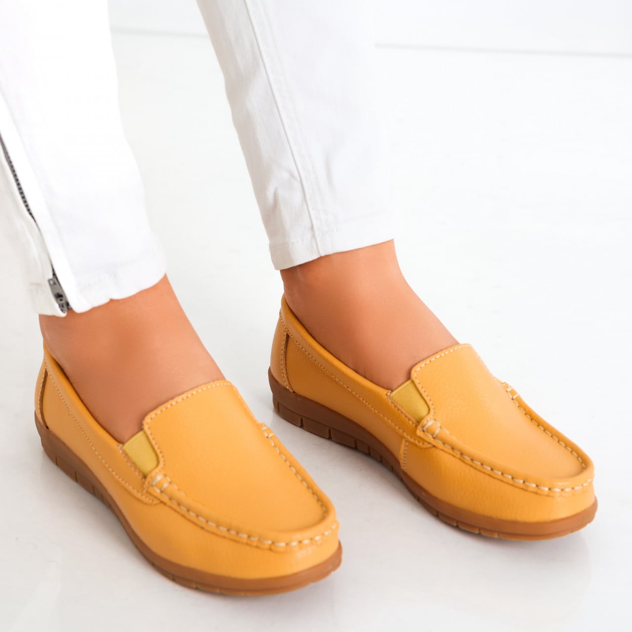Pantofi dama casual Camel din Piele Naturala Comoi - poza 2