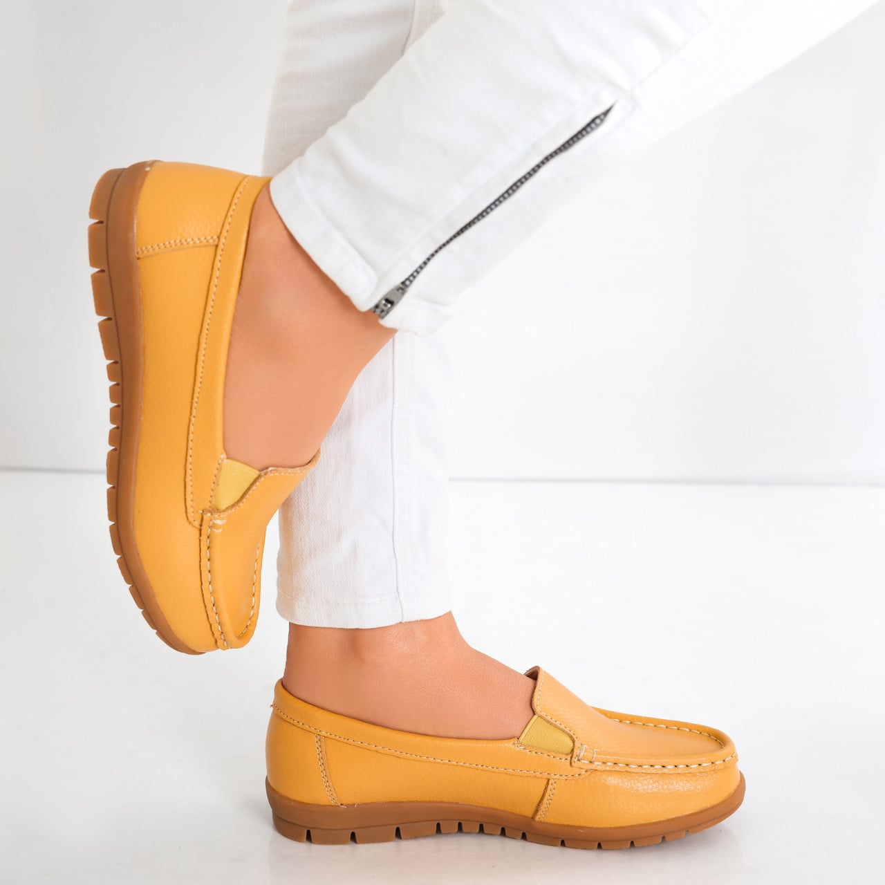 Pantofi dama casual Camel din Piele Naturala Comoi - poza 4