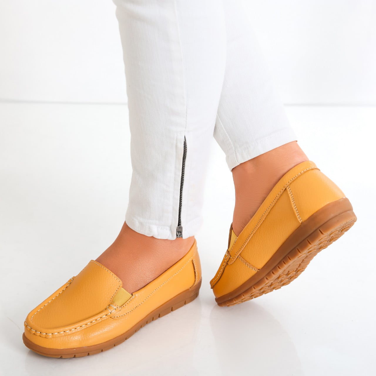Pantofi dama casual Camel din Piele Naturala Comoi - poza 5