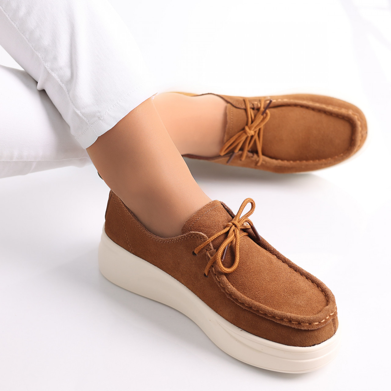 Pantofi dama casual Cmei din Piele Naturala Intoarsa Derina - poza 5