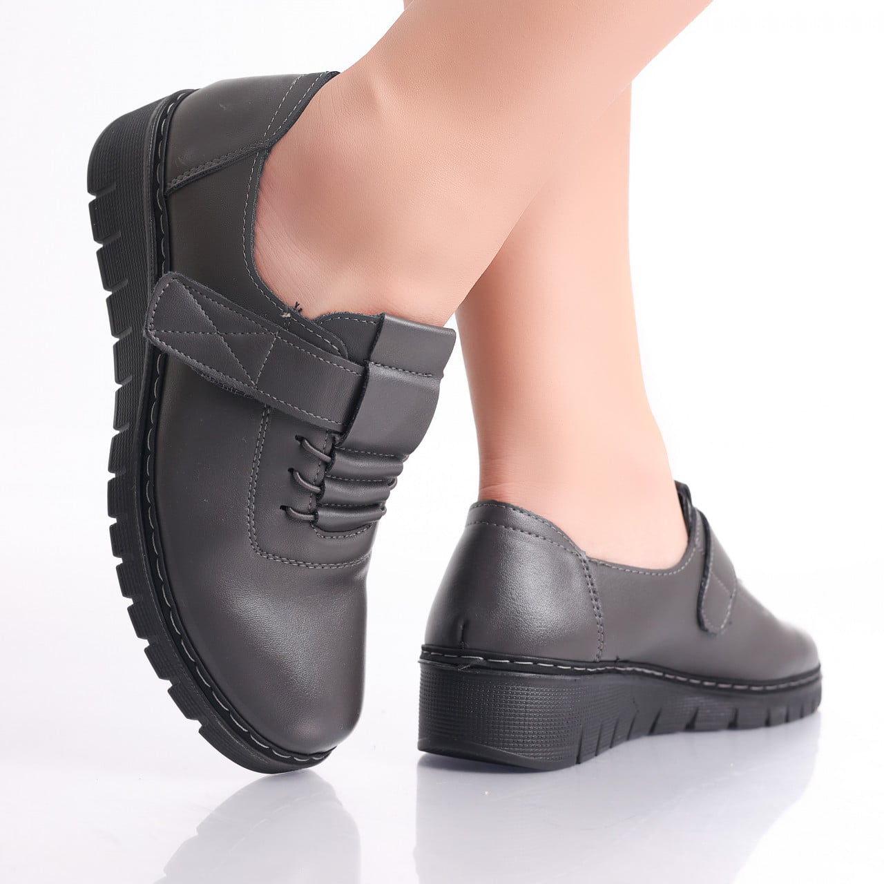 Pantofi dama casual Gri din Piele Ecologica Magaly - poza 3