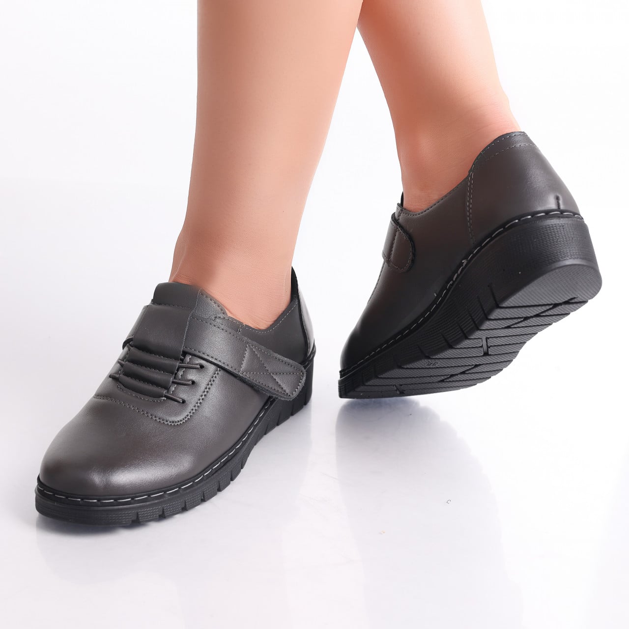 Pantofi dama casual Gri din Piele Ecologica Magaly - poza 4