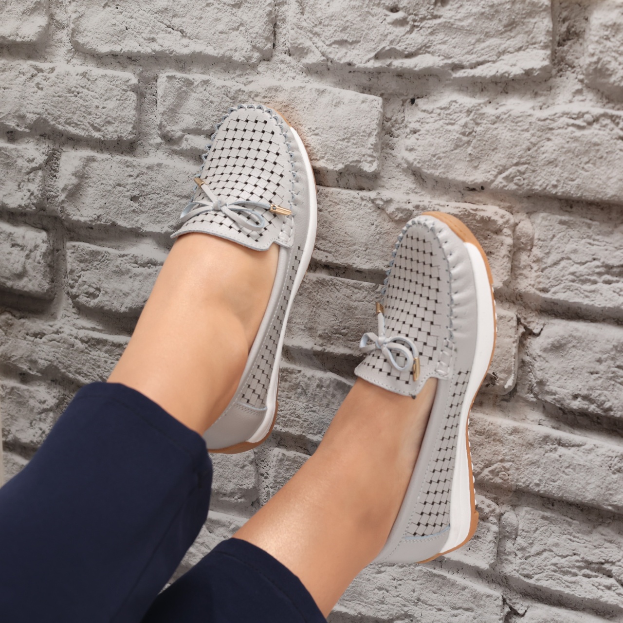 Pantofi dama casual Gri din Piele Naturala Alinca - poza 2