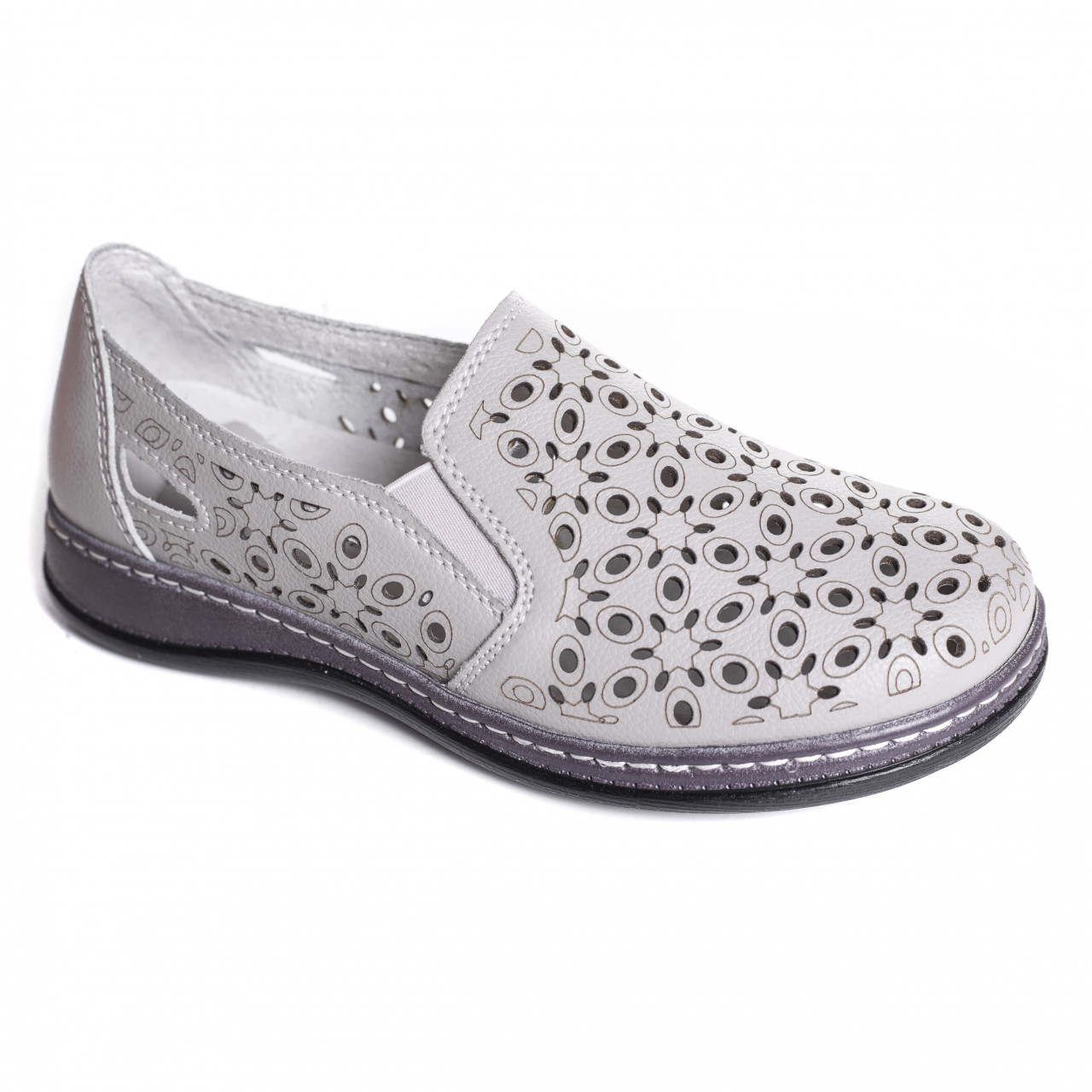 Pantofi dama casual gri din piele naturala juiter - poza 4