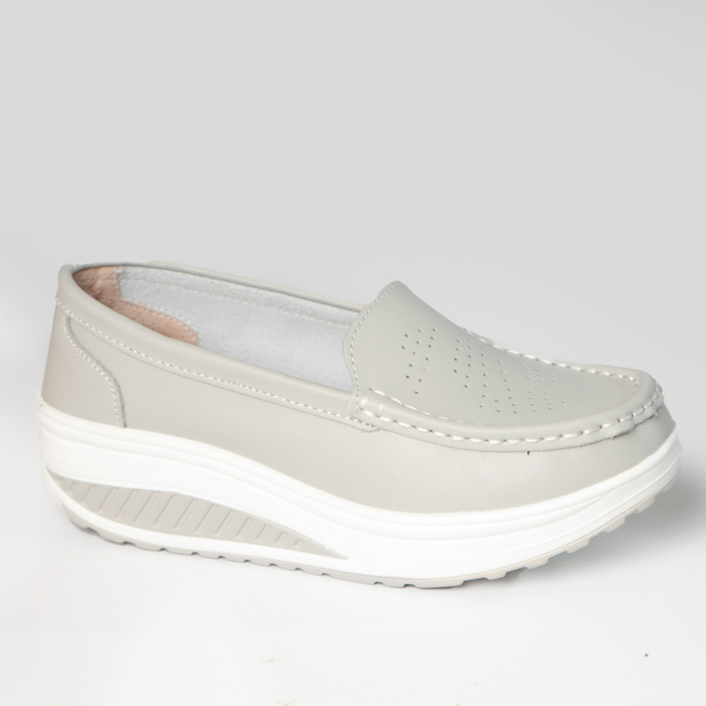 Pantofi dama casual gri piele naturala nancy - poza 4