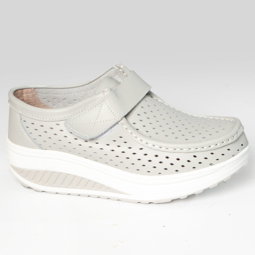 Pantofi dama casual gri piele naturala rula - poza 4