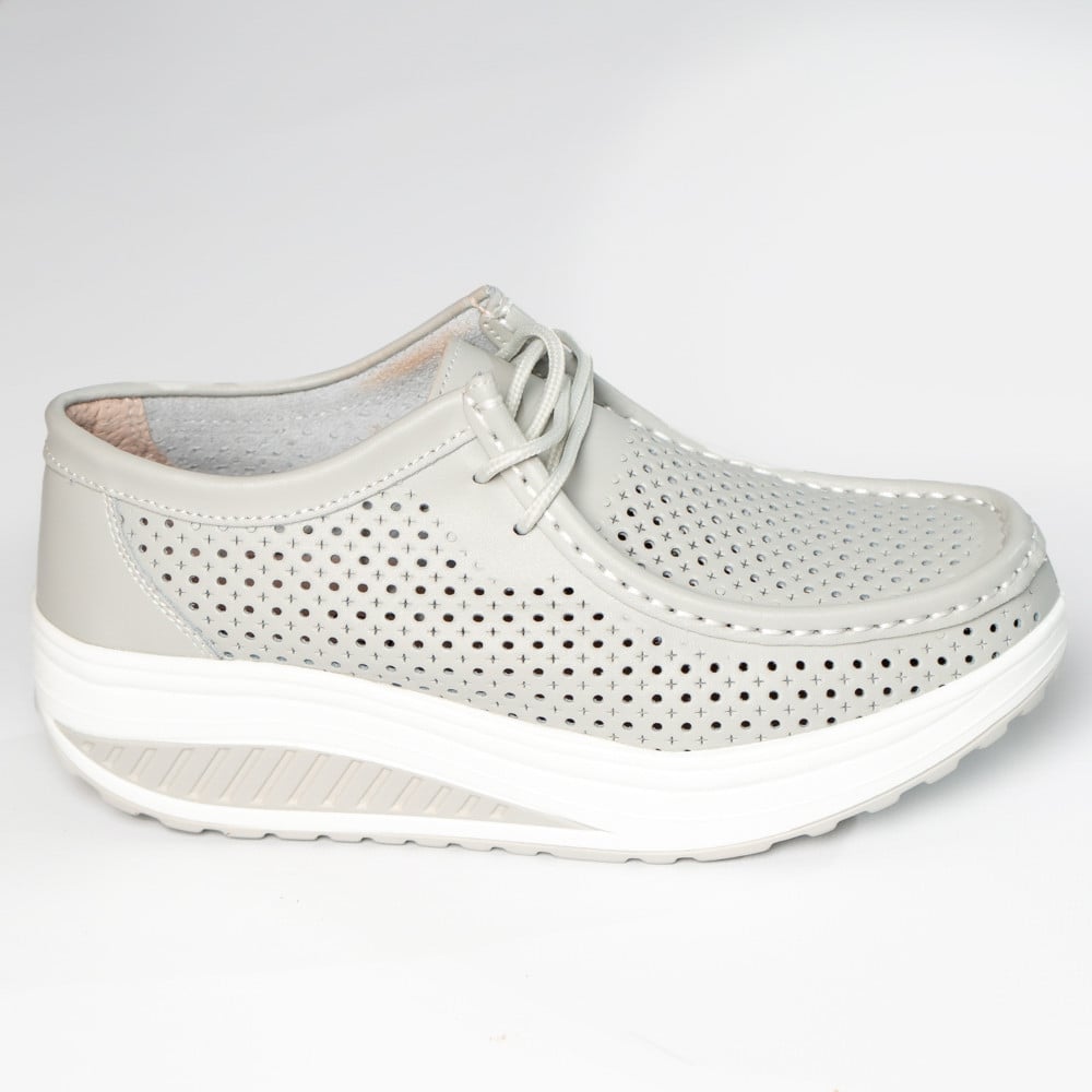 Pantofi dama casual gri piele naturala samra - poza 4