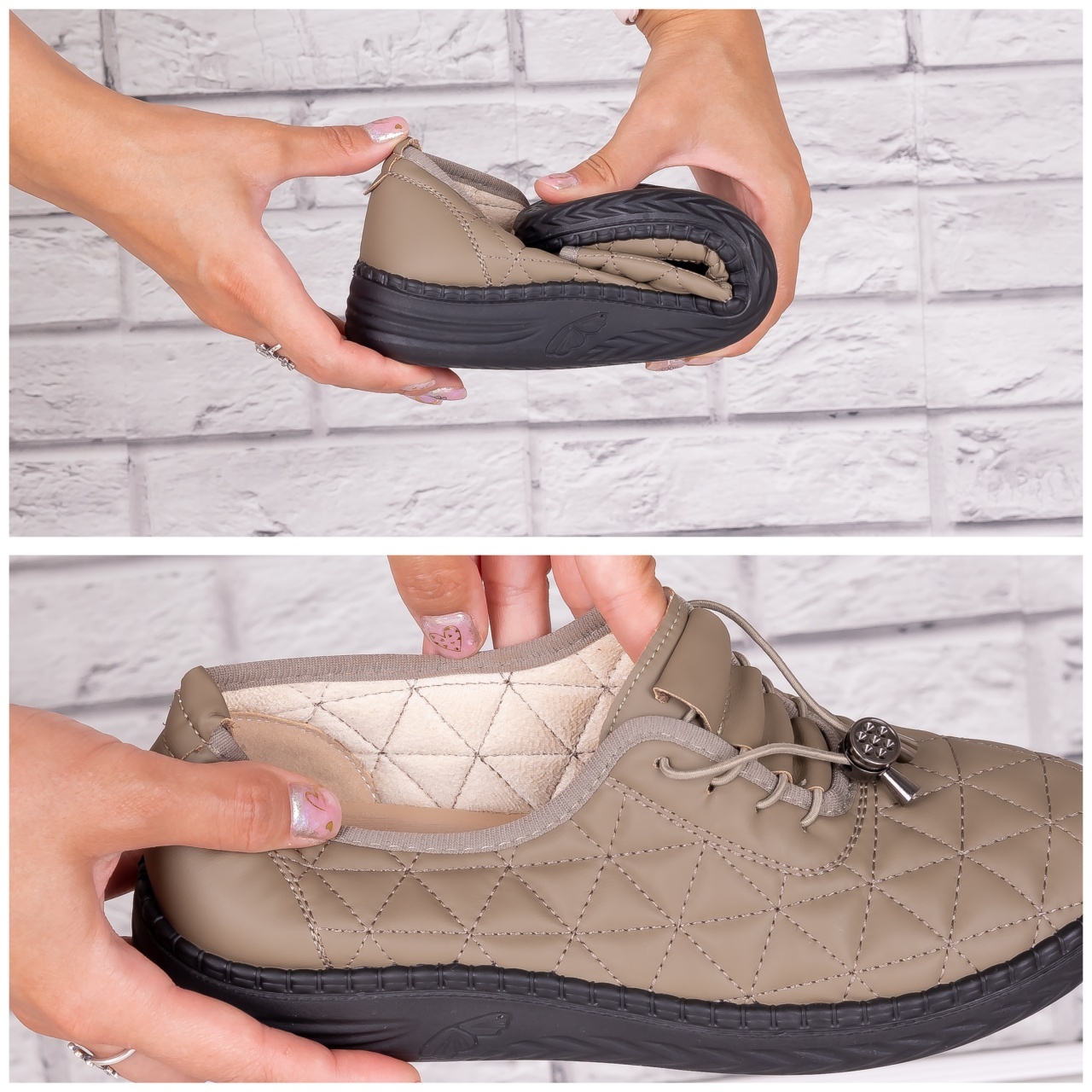 Pantofi dama casual Kaki din Piele Ecologica Acuna - poza 5