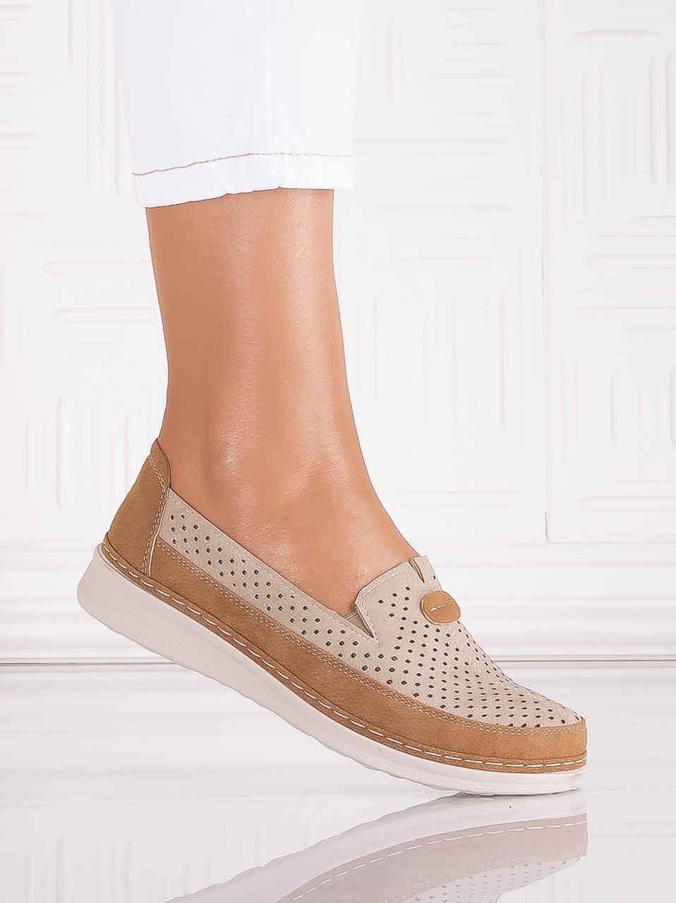 Pantofi dama casual Kaki din Piele Ecologica Atinos - poza 3