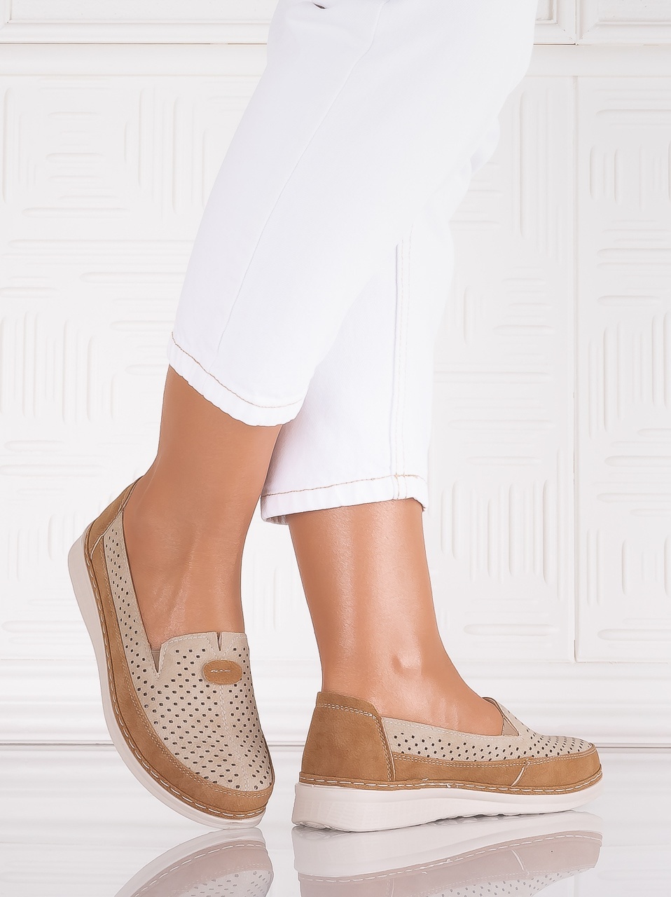 Pantofi dama casual Kaki din Piele Ecologica Atinos - poza 4