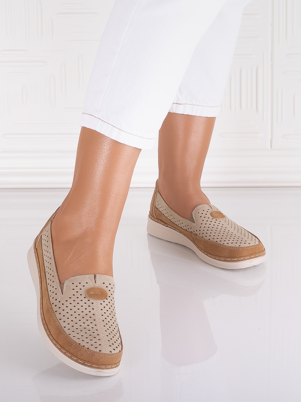 Pantofi dama casual Kaki din Piele Ecologica Atinos - poza 5
