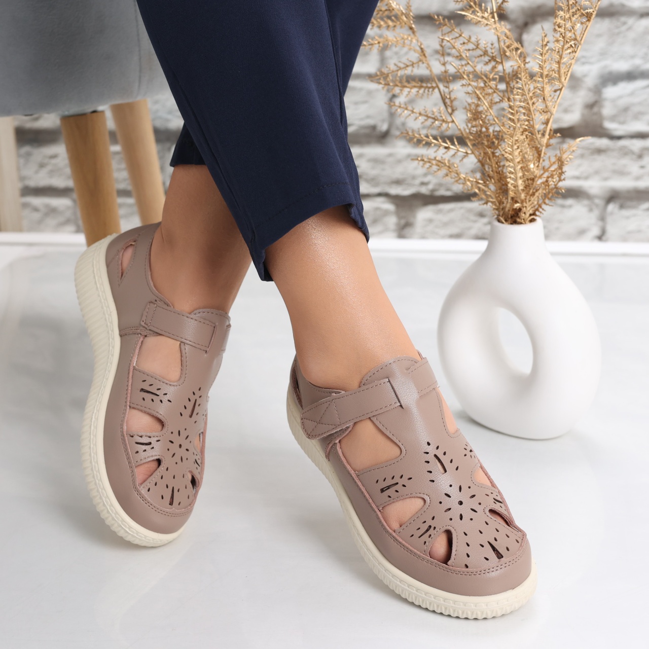 Pantofi dama casual Kaki din Piele Ecologica Benia - poza 2
