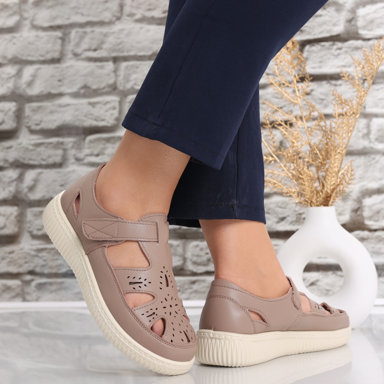 Pantofi dama casual Kaki din Piele Ecologica Benia - poza 3