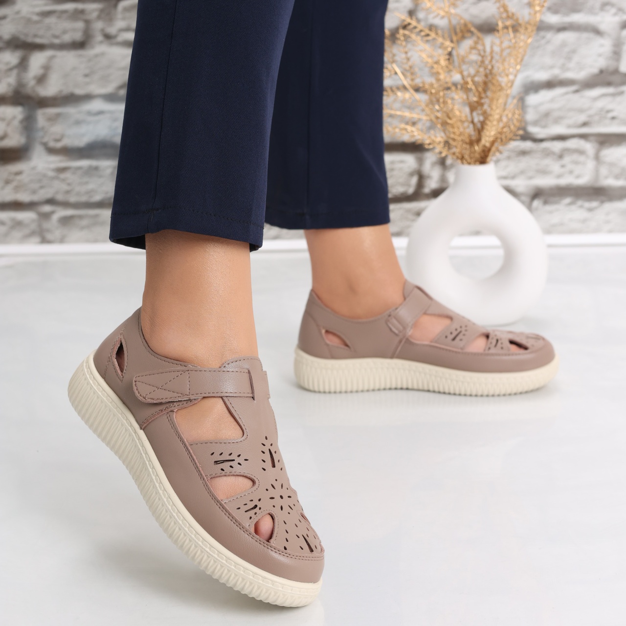 Pantofi dama casual Kaki din Piele Ecologica Benia - poza 4