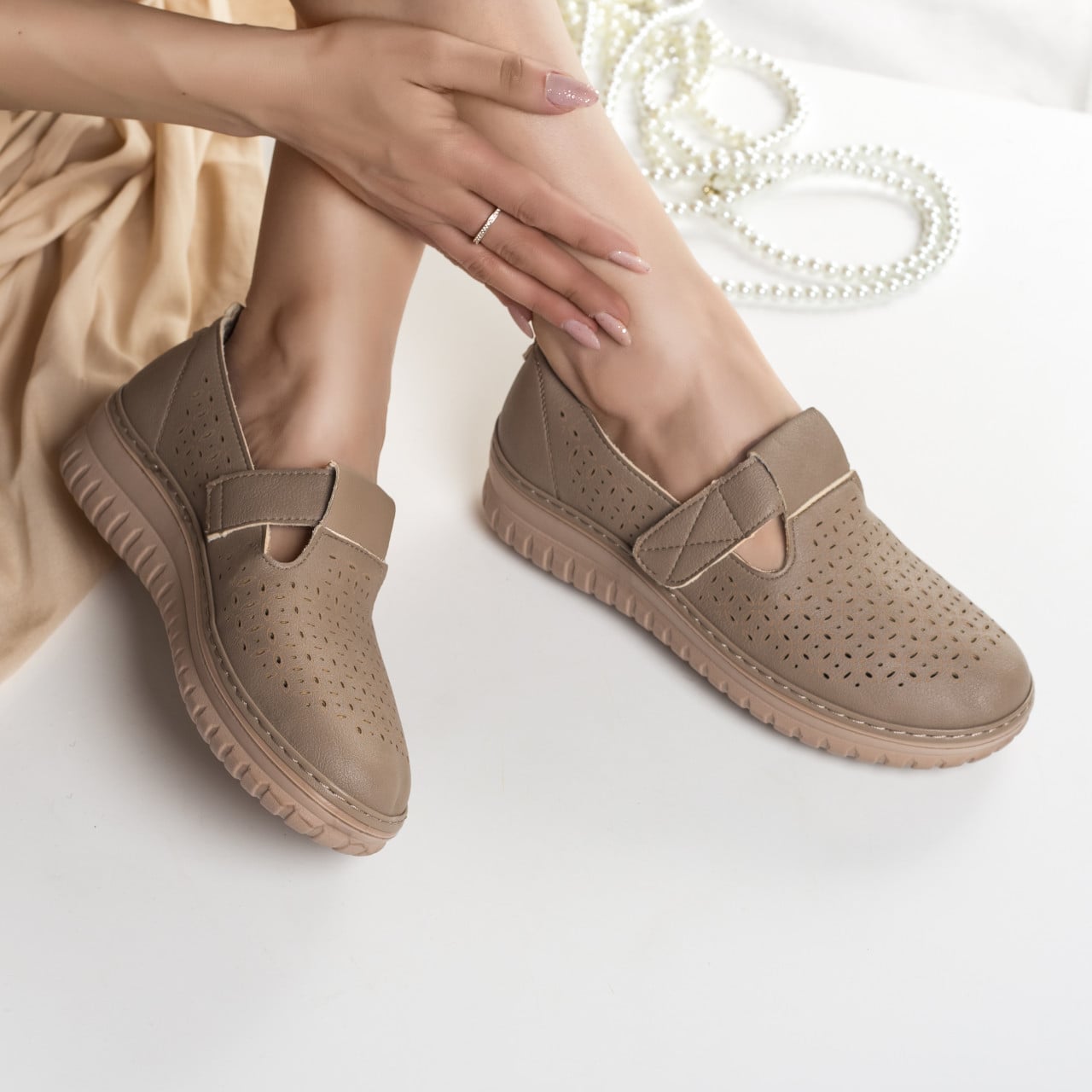 Pantofi dama casual kaki din piele ecologica maliza - poza 1