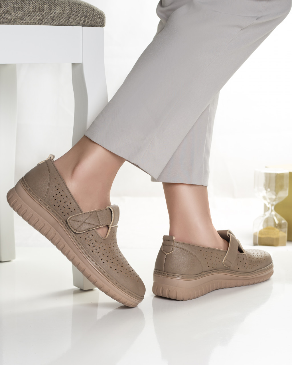 Pantofi dama casual kaki din piele ecologica maliza - poza 2