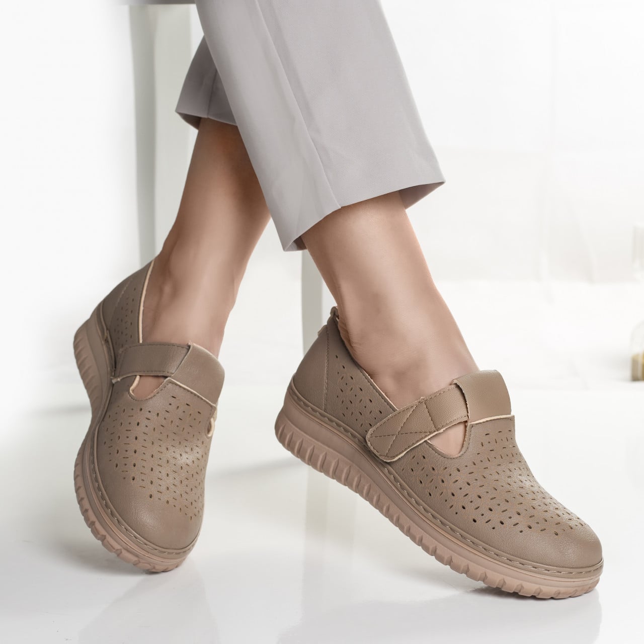 Pantofi dama casual kaki din piele ecologica maliza - poza 3