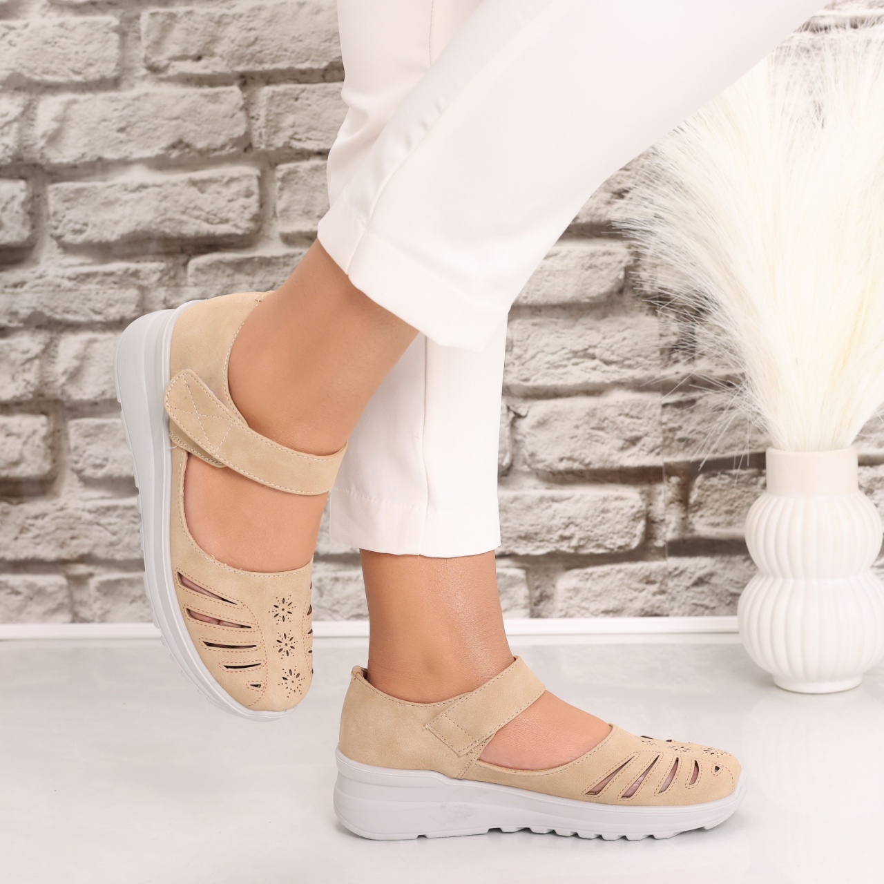 Pantofi dama casual Kaki din Piele Ecologica Rawda - poza 4