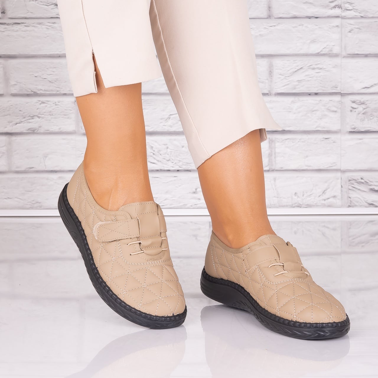 Pantofi dama casual Kaki din Piele Ecologica Saraya - poza 2