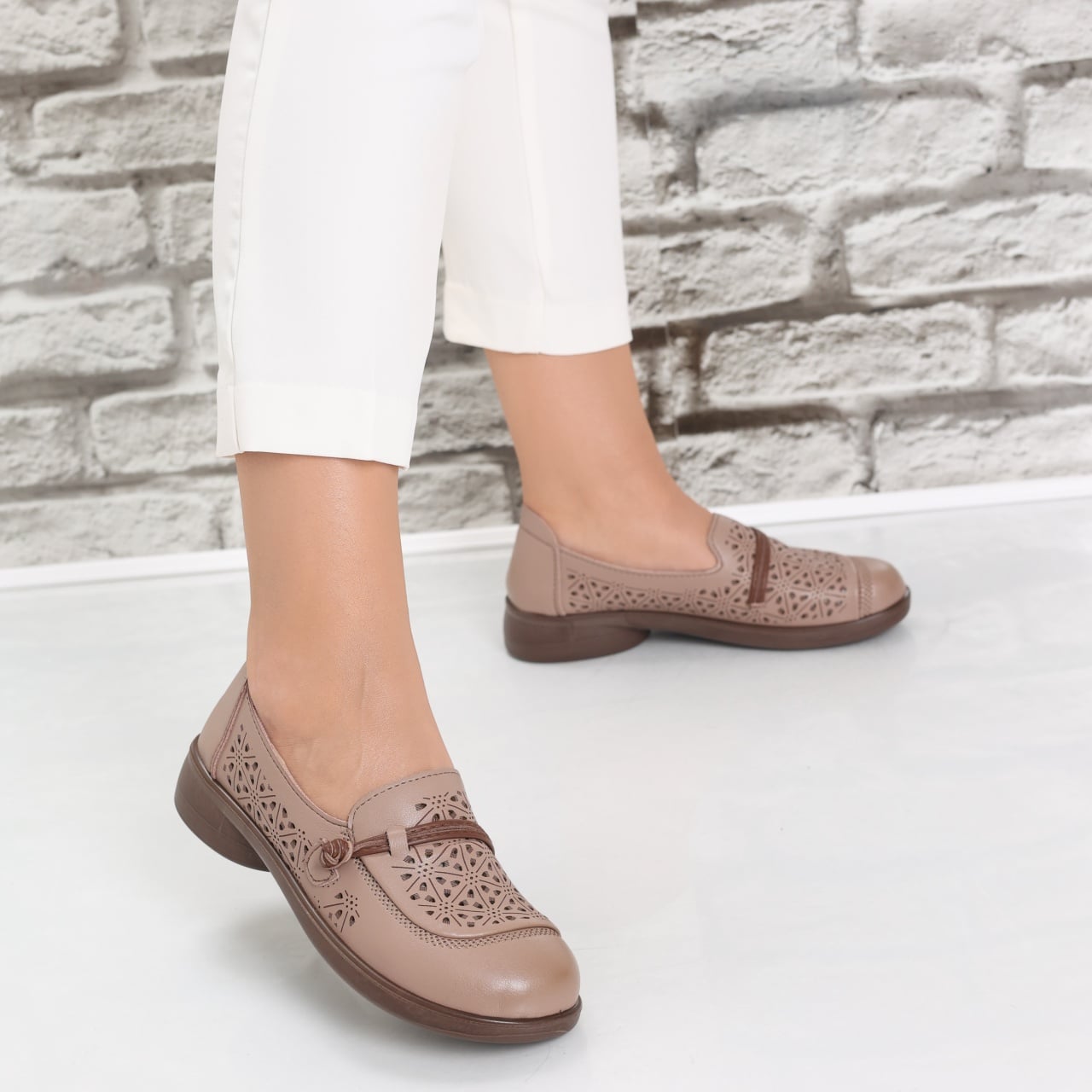 Pantofi dama casual Kaki din Piele Ecologica Suhana - poza 3