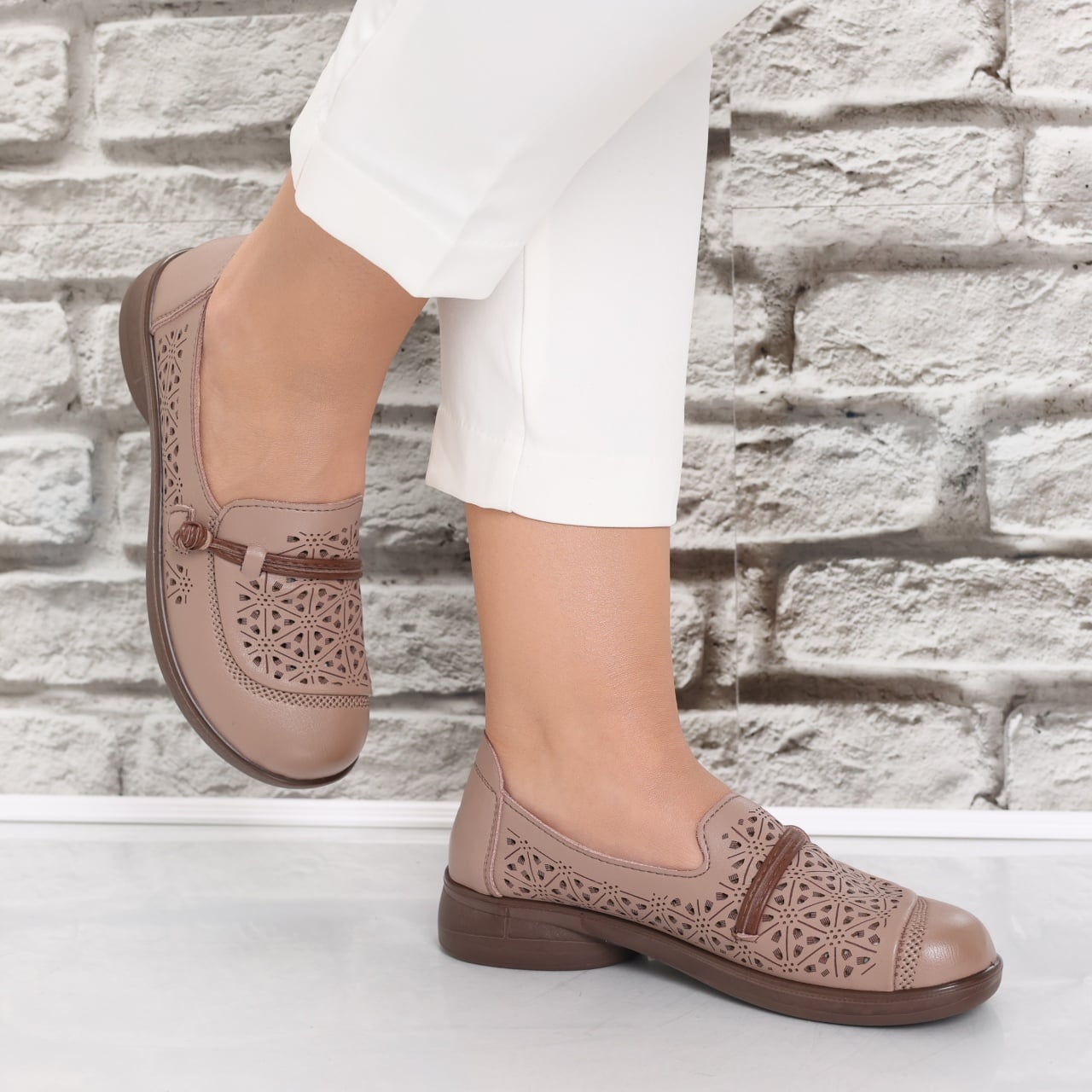 Pantofi dama casual Kaki din Piele Ecologica Suhana - poza 4