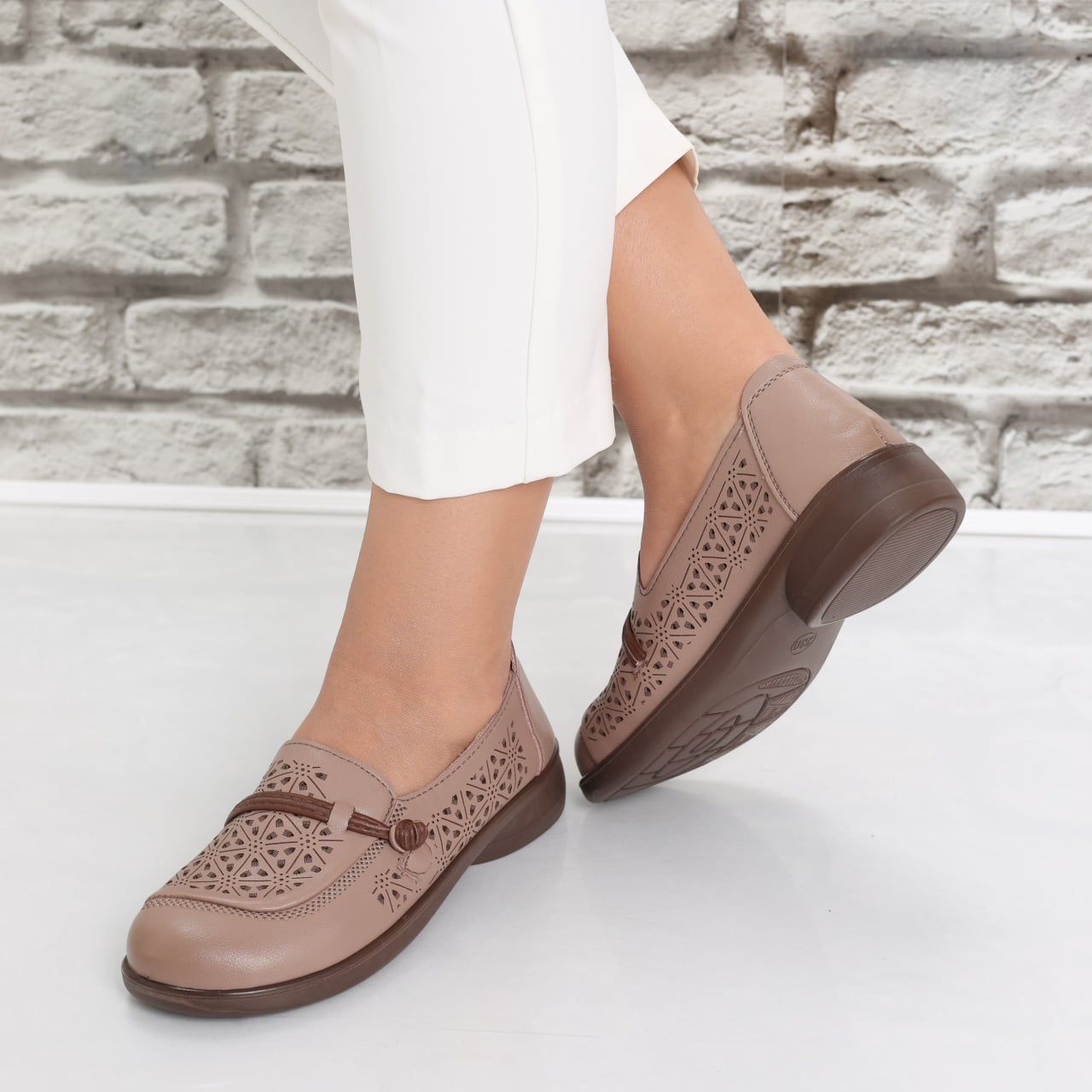 Pantofi dama casual Kaki din Piele Ecologica Suhana - poza 5