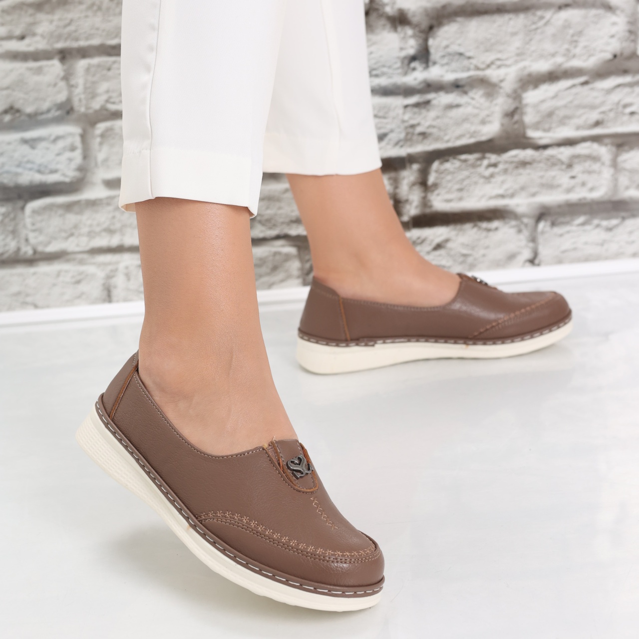 Pantofi dama casual Kaki din Piele Ecologica Suraia - poza 3