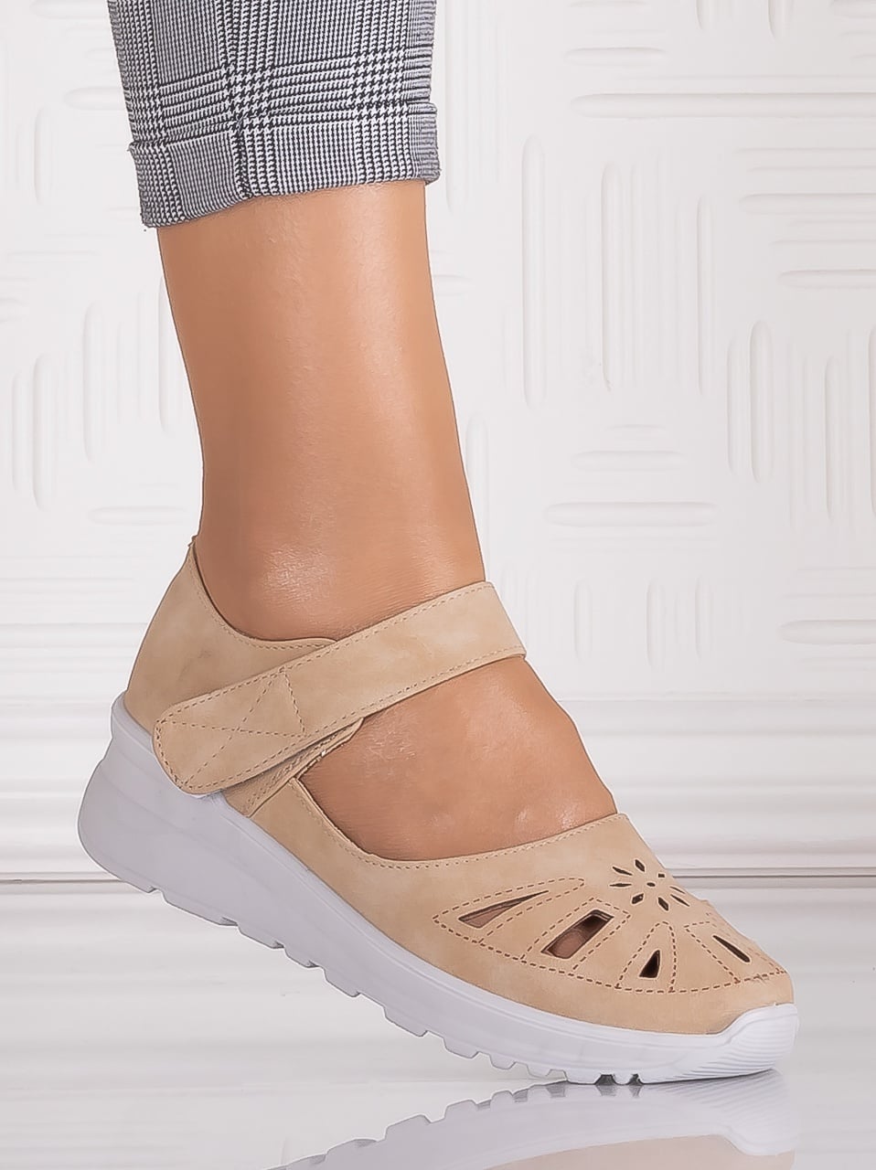 Pantofi dama casual Kaki din Piele Ecologica Yosama - poza 1