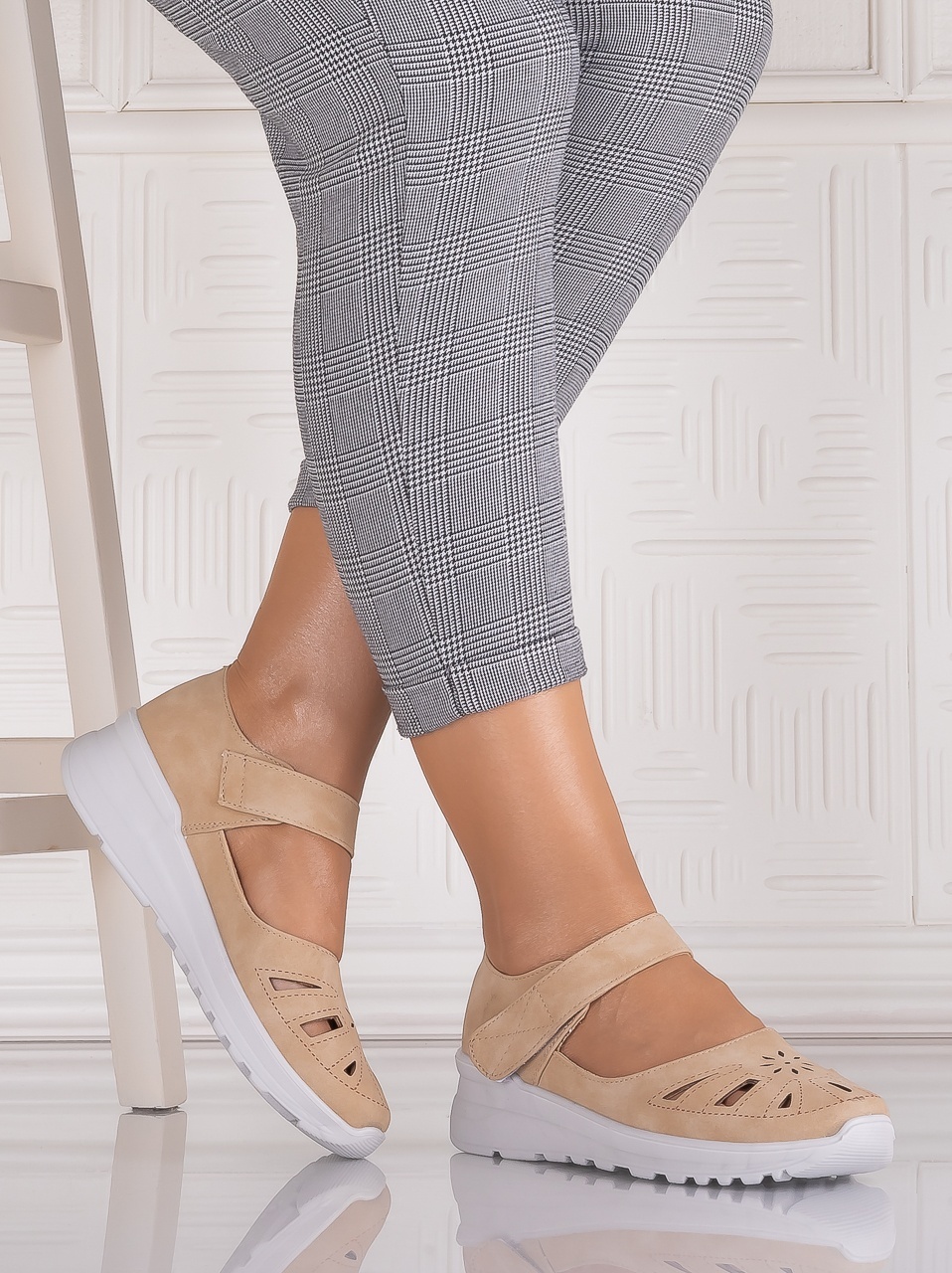 Pantofi dama casual Kaki din Piele Ecologica Yosama - poza 2