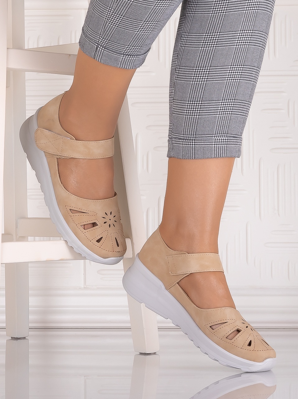 Pantofi dama casual Kaki din Piele Ecologica Yosama - poza 3
